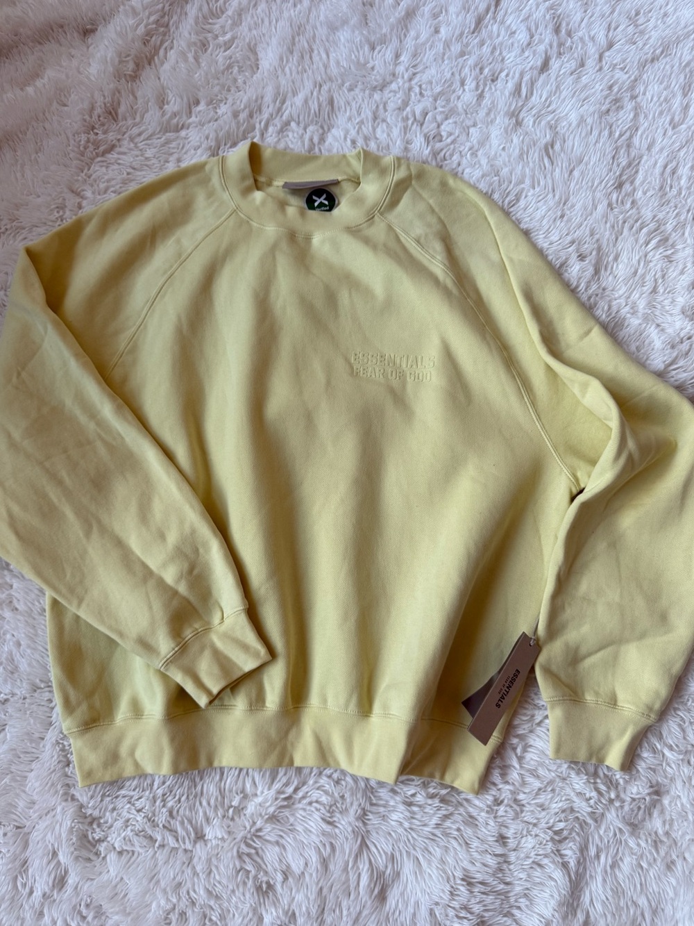 Men's Essentials Fear of God Soft Yellow Crewneck Sweatshirt